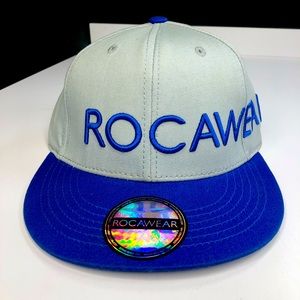 Grey & Blue Rocaware Men’s Fitted Hat Sz 7 1/8 EUC